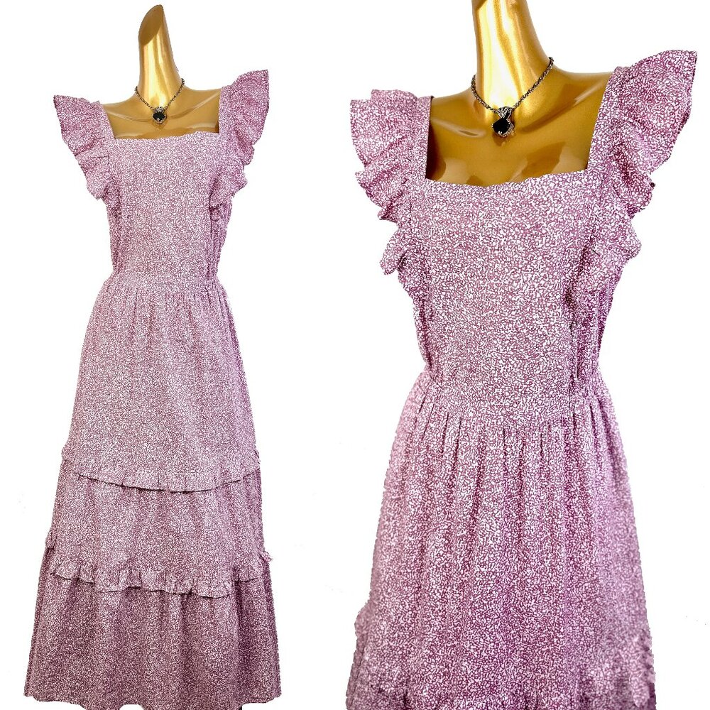 Vintage 90s boho dress cotton prairie maxi sundress